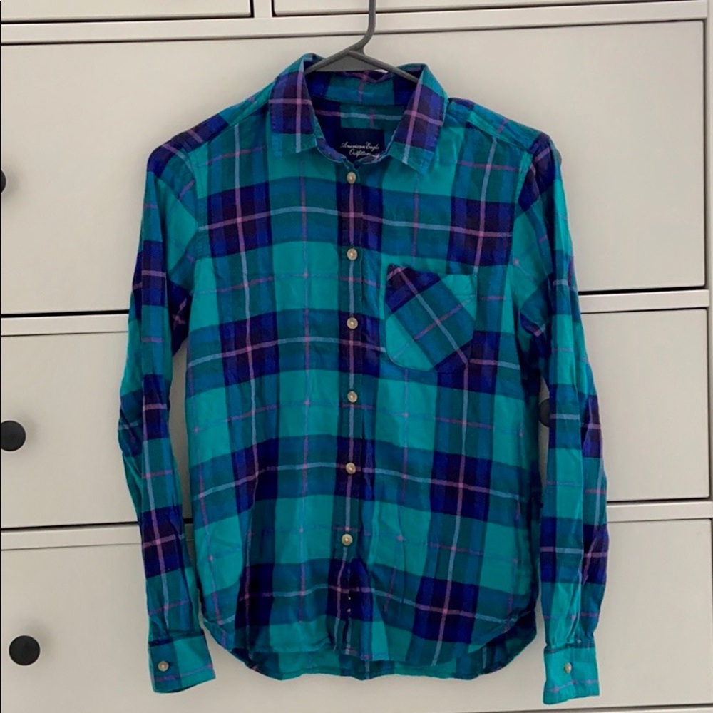 American Eagle flannel button down shirt